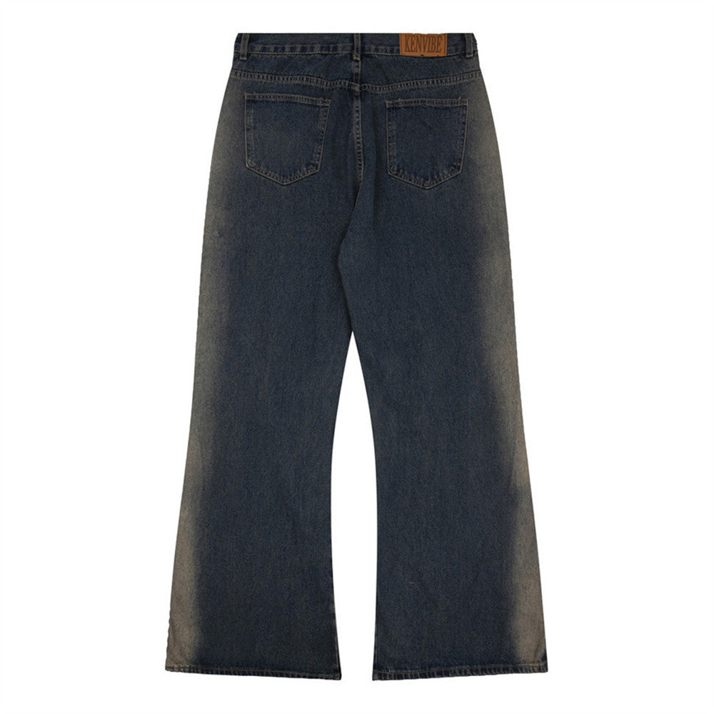 Men's zipper inkjet jeans color options