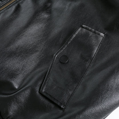Men's hooded PU workwear jacket pocket detail