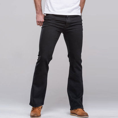 Men's slim washed jeans waistband detail
