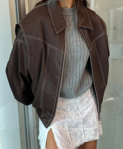 Lapel Zip Moto Jacket