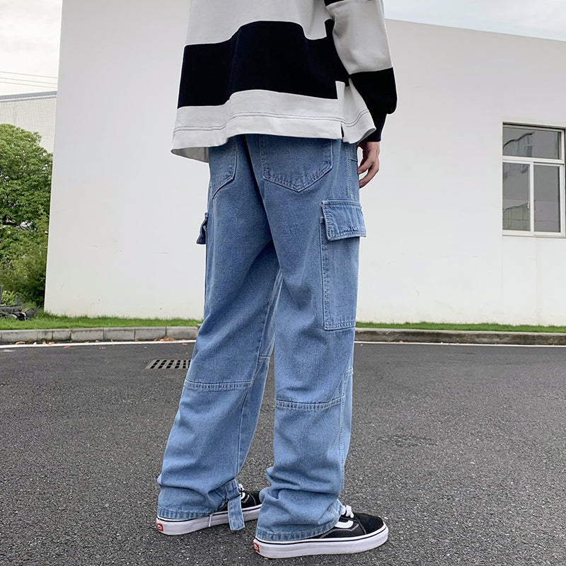 Men's wide leg jeans color options