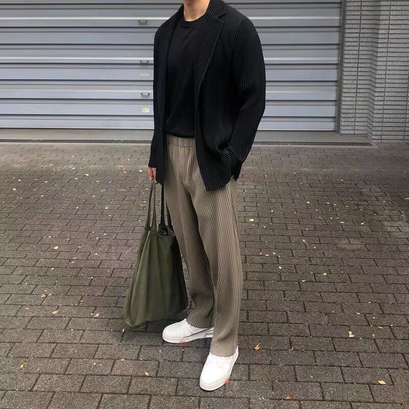 Ribbed cotton pantalon color options
