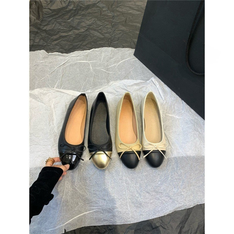 Women's flat bowknot ballet shoes sole view