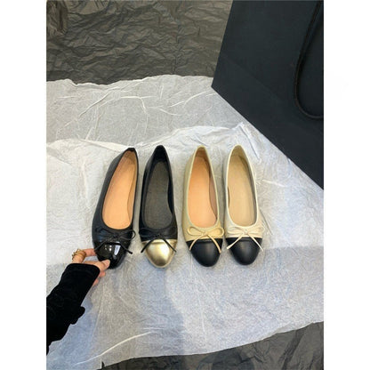 Women's flat bowknot ballet shoes sole view
