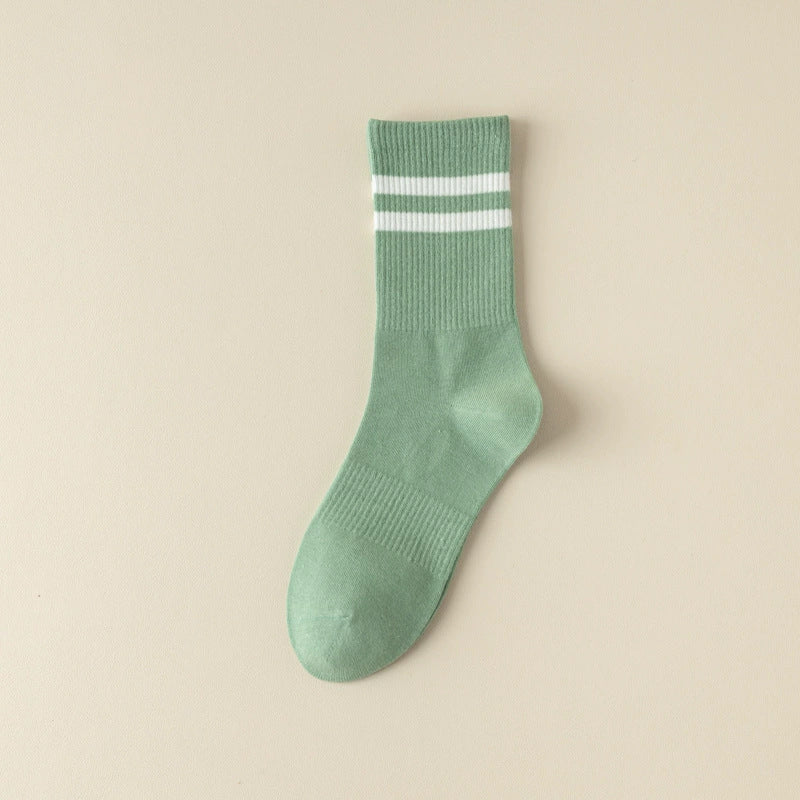 White Stripe Running Socks
