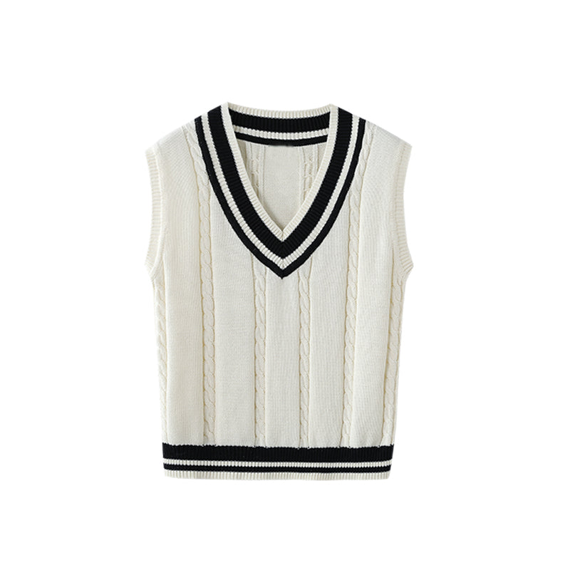 Women's rich sweater vest lifestyle styled