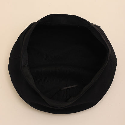 Leather button baseball cap side view