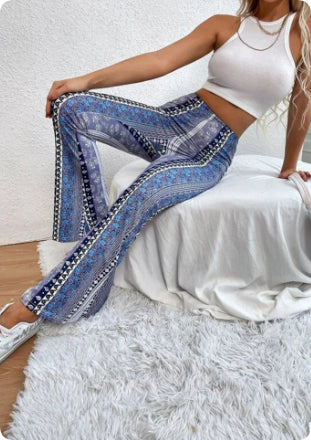 TAEVI New Printed Slim Fit Pants