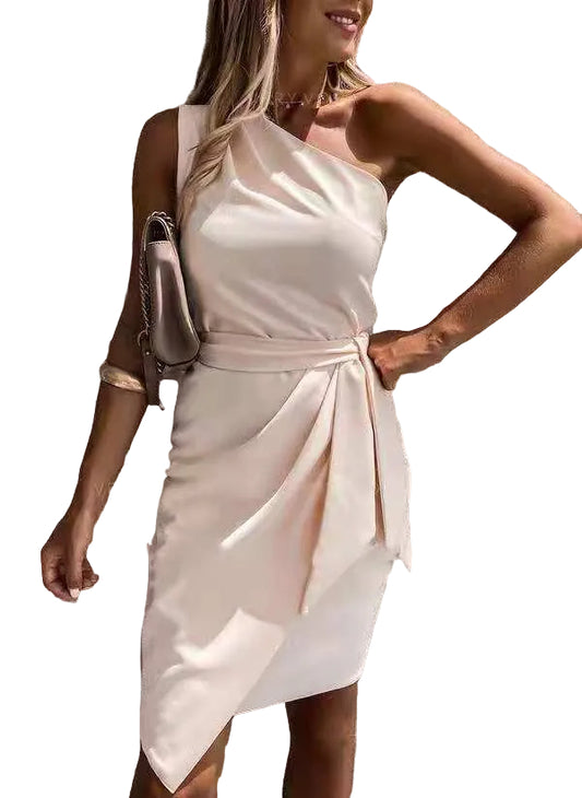 Asymmetrical tie party dress main view