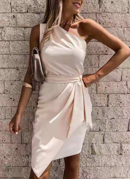 Asymmetrical tie party dress color options
