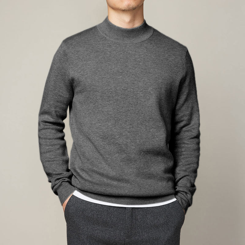 Refined fall turtleneck close-up detail