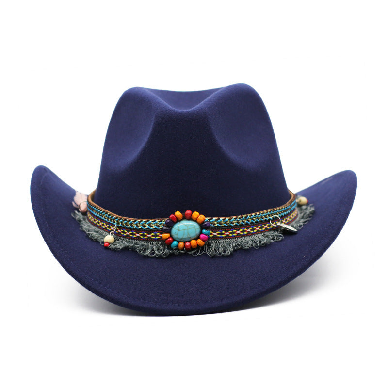 Unisex Curled Felt Cowboy