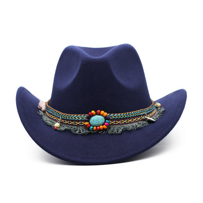 Unisex Curled Felt Cowboy