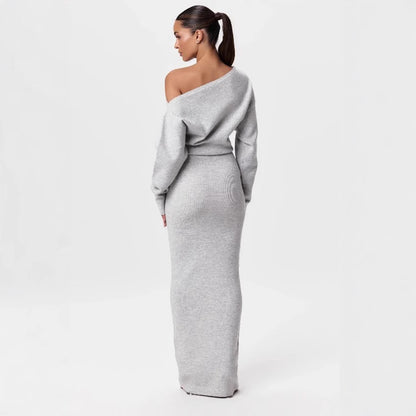 Off shoulder knit bodycon dress fabric close-up