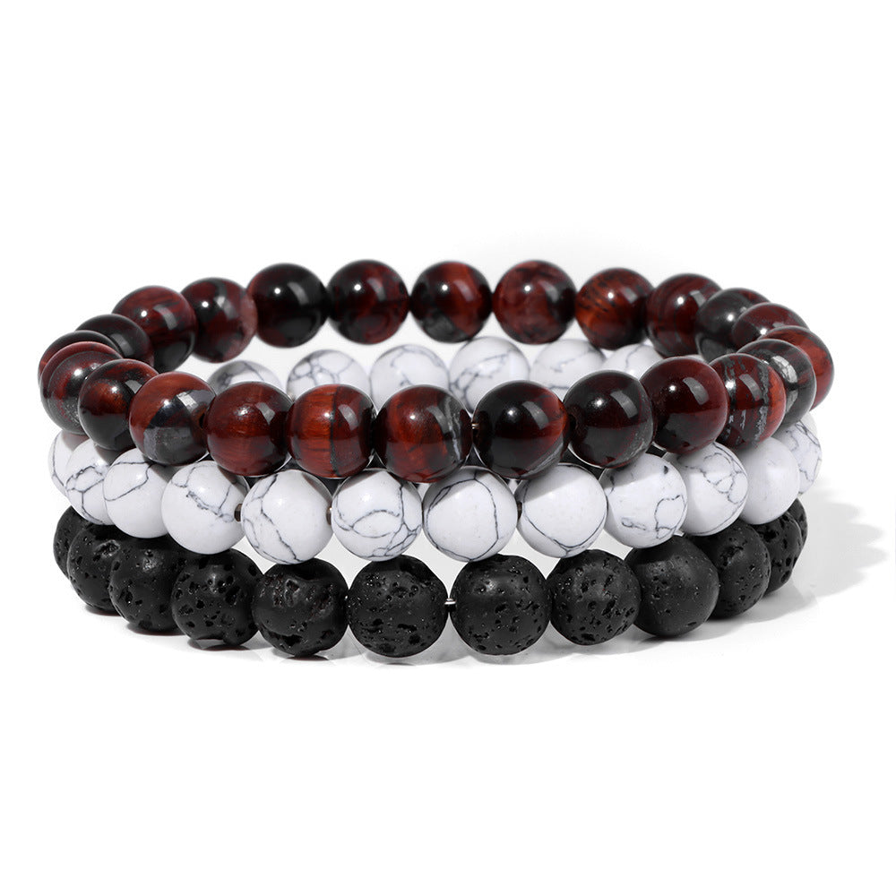 Natural stone bead bracelet styled