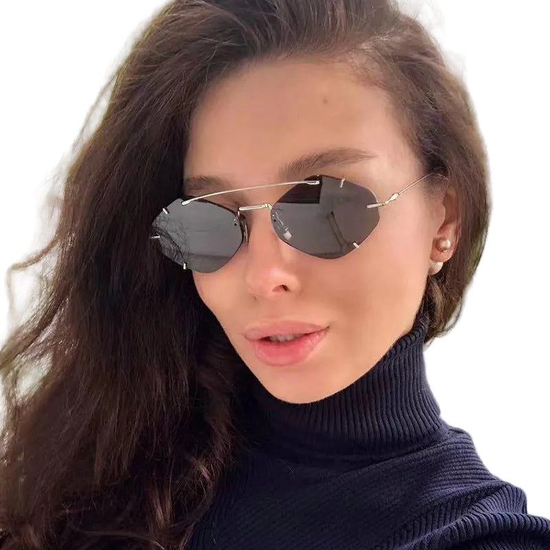 Metal frameless sunglasses main view