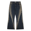 Men's zipper inkjet jeans casual streetwear denim