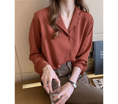 Women's premium classic chic shirt back view