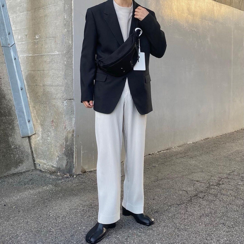 Ribbed cotton pantalon lifestyle styled