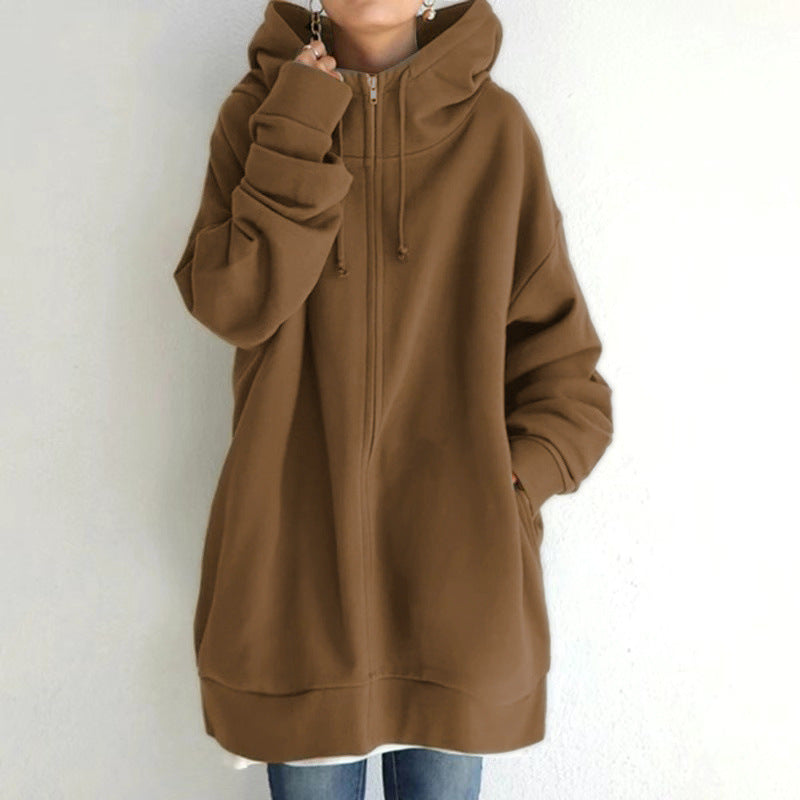 Oversized hooded zip style lifestyle