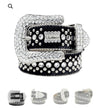 Rhinestone leather belt main view