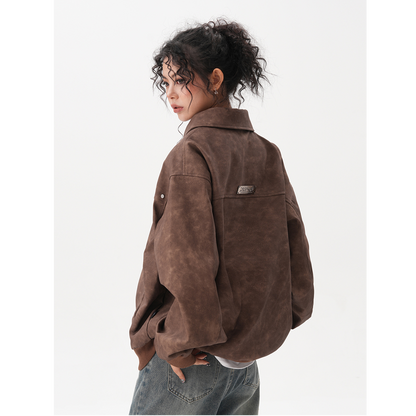 Retro brown Maillard jacket lifestyle