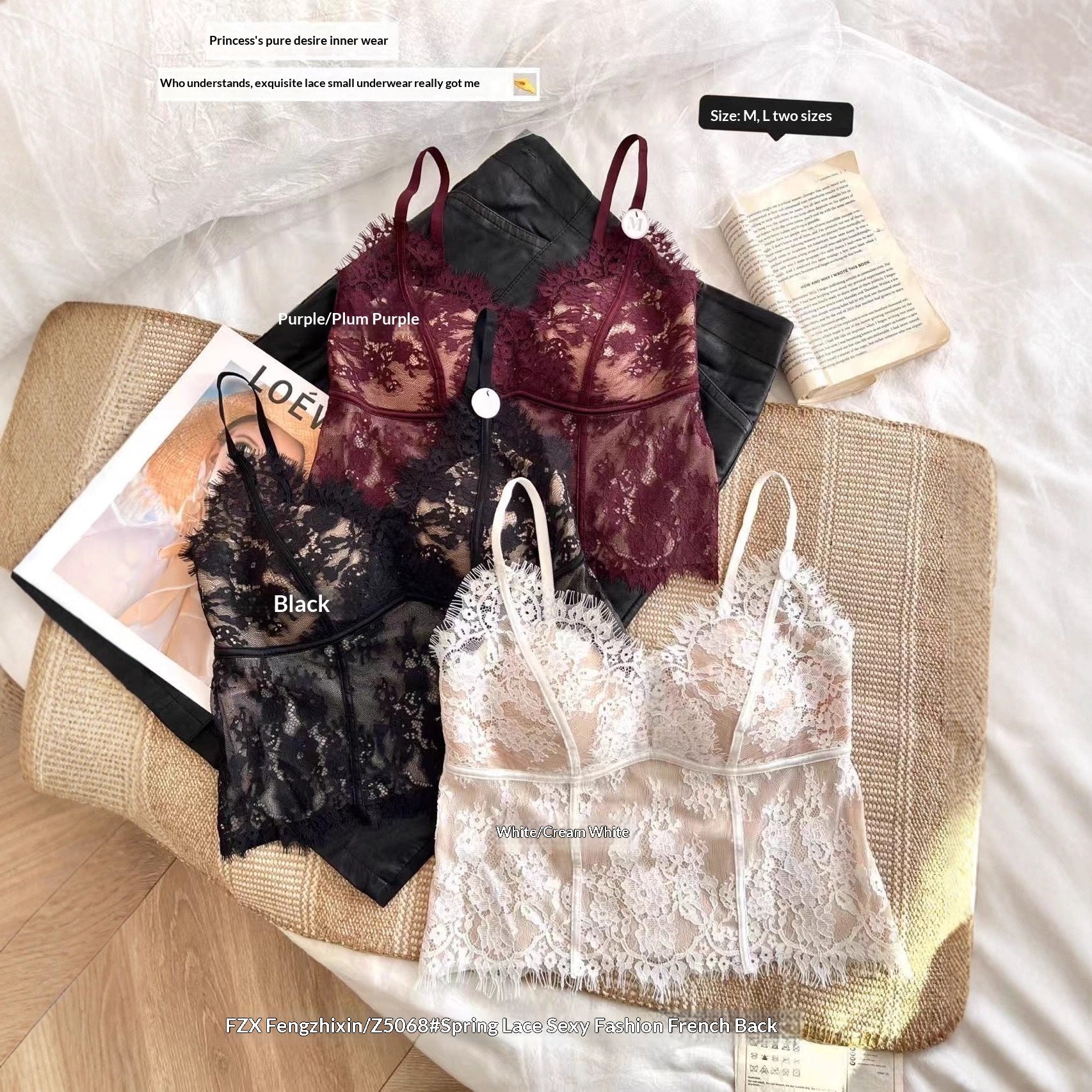 Women's triangle cup bra detail