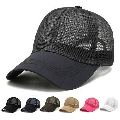 Breathable mesh hat side view