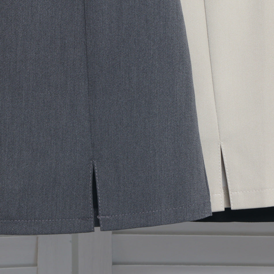 Women's Oxford straight mini skirt waistband