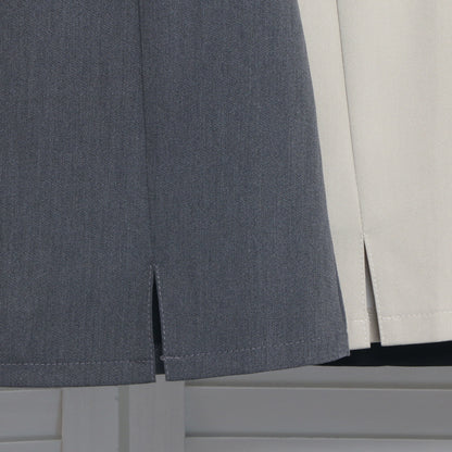 Women's Oxford straight mini skirt waistband
