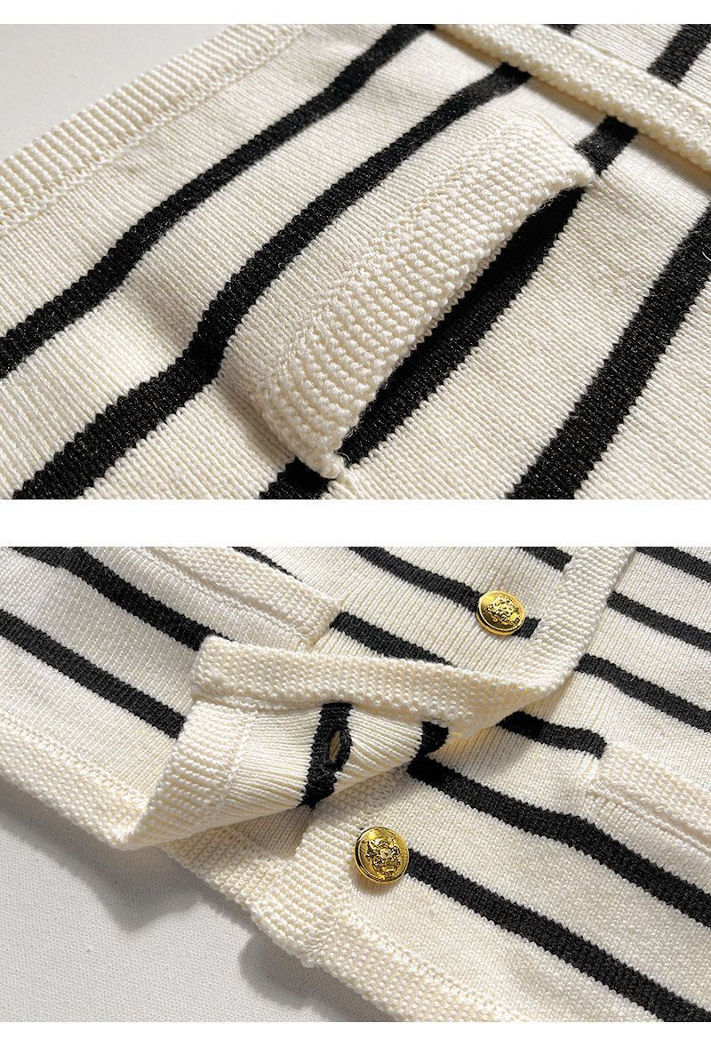 Women's premium striped wool vest lifestyle styled