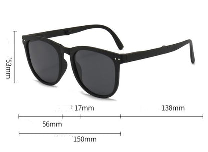Trendy foldable sunglasses on model