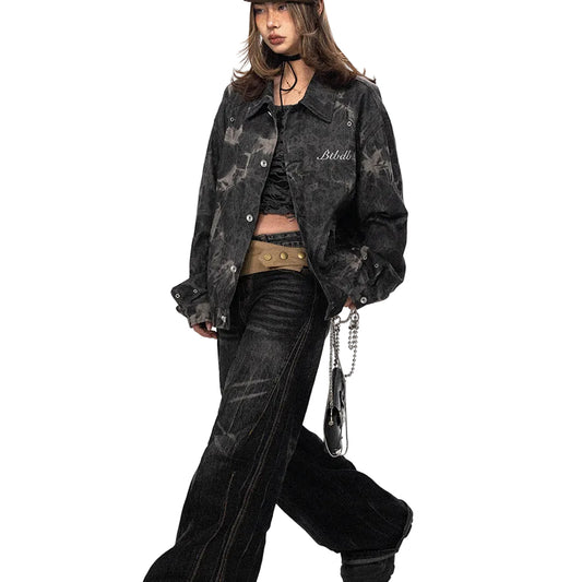 Tie-dyed Embroidered Denim