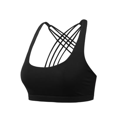 Cross back sports bra back view