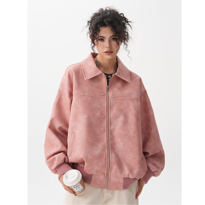 Retro brown Maillard jacket side view