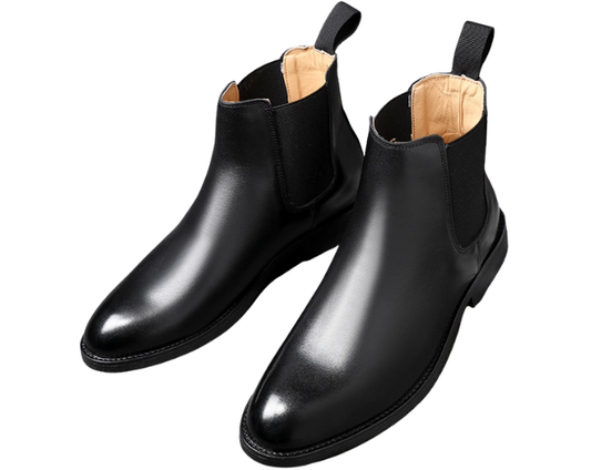 Men's Chelsea boots in black with classic British design